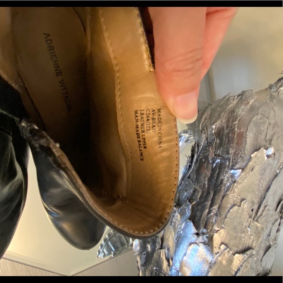 Adrienne Vittadini Shoes  Black Leather Ankle Boot - Picture 9 of 14